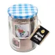Weckpot 200 ml blauw geruit deksel